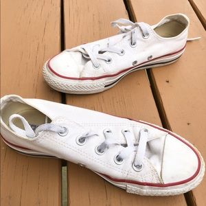 White low top Converse shoes
